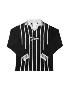 Streetwear à broderie personnalisée, pull Boxy, jersey au crochet, jersey à la mode, pull tricoté vintage à col polo - Product Image 1