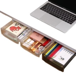 Tiroirs de rangement transparents sous le bureau, organisateur en plastique à monter sur table, pour l'organisation du bureau, à un seul niveau - Product Image 4