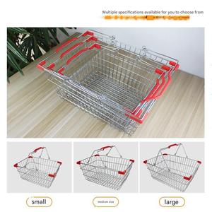 Paniers de courses en fil d'acier électroplaqué, paniers à main avec poignées, tailles personnalisées disponibles pour projets de supermarchés - Product Image 2