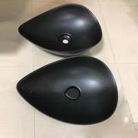 Nouveau lavabo de salle de bain en céramique émaillée, design Club Art, courbé, pour usage domestique, modèle Egg Suite, à poser sur comptoir