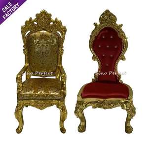 Silla de Trono de Lujo para Hotel, Sillas Reales para Eventos, Silla de Trono de Boda de Lujo, Silla de Trono de Boda Dorada y Blanca - Product Image 6