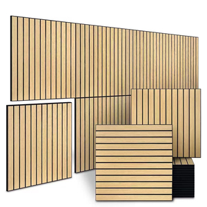 Panel Acústico Autoadhesivo de Listones de Madera y Fieltro PET de Alta Densidad para Diseño de Interiores Comerciales, Suministro de Fábrica - Product Image 1