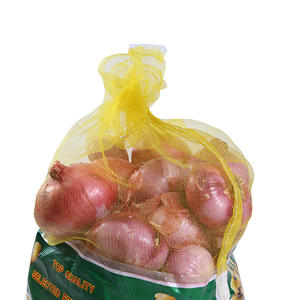 Sac de maille tissé par monofilament jaune écologique de PE d'ail avec le logo et le label personnalisables - Product Image 2