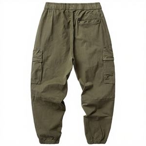 Customized Men's Loose Multi-Pocket Casual Pants Spring <b>Drawstring</b> Knitted Solid Color Fashionable Style High-quality <b>Trouser</b> - Product Image 6