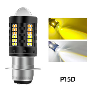 Faro LED Bicolore Bianco e Giallo da 12V a 32V per Moto, Luce Abbagliante e Anabbagliante <span class=keywords><strong>H4</strong></span> P15D BA20D, Faro Fendinebbia per Moto - Product Image 4
