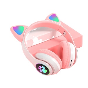 Dropshipping Cute Cat Ear auriculares inalámbricos con luz LED auricular inalámbrico compatible con tarjeta TF auriculares para juegos para niños - Product Image 6