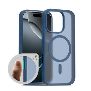 Coque de téléphone magnétique mate avec boutons tactiles TPU + Acrylique 2-en-1 Anti-traces de doigts Housse antichoc pour iPhone 16 17 Series - Product Image 5