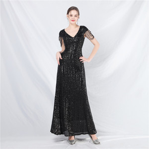 Robe de soirée S1770N 2026, nouvelle robe élégante à paillettes, style socialite, manches longues ou courtes, queue de poisson, antistatique - Product Image 5