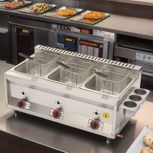 Nouvelle <span class=keywords><strong>friteuse</strong></span> à gaz de comptoir commerciale pour restaurant, 24 L, acier inoxydable, chauffage rapide, usage industriel pour la friture de beignets et de gâteaux - Product Image 6