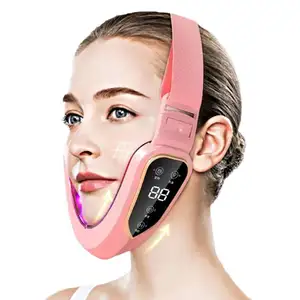 KKS Beauti 제품 얼굴 리프트 장치 더블 턱 V 얼굴 모양의 뺨 리프트 LED 광자 치료 얼굴 슬리밍 진동 마사지