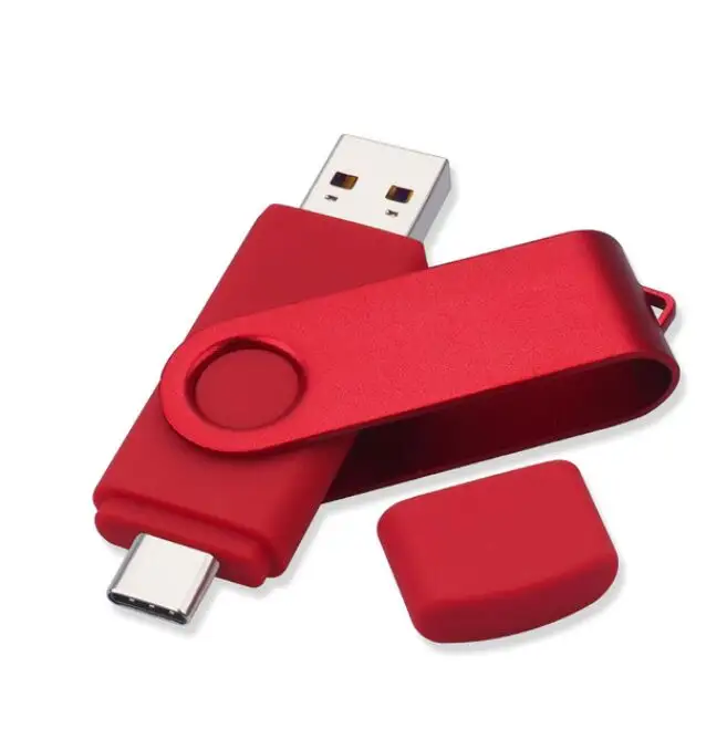 Toplu ucuz Otg 2in 1 Usb Flash sürücü 128Gb 64Gb 32Gb hızlı hızlı 16Gb 8Gb 4Gb otg döner Pendrive özel Flash Disk Logo