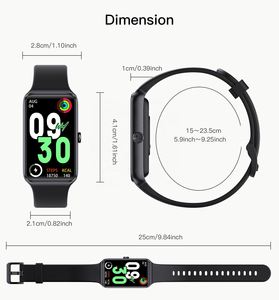 Montre connectée C82 pour hommes et femmes 2024, bracelet intelligent, surveillance de l'oxygène sanguin, fréquence cardiaque, montre intelligente pour femmes, CE ROHS MSDS pour téléphone Android iOS - Product Image 3