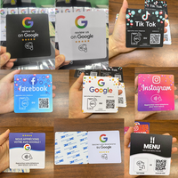 Support de table NFC en PVC pour avis Google, affichage du code QR pour menu de restaurant, Instagram, Facebook, WhatsApp, LinkedIn