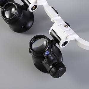 8x 15x 23X đôi mắt Loupe đầu mặc sửa chữa jeweler Đồng hồ Đồng hồ kính lúp chiếu sáng kính lúp với LED - Product Image 2