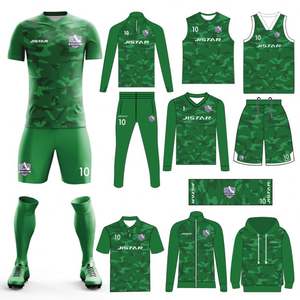 高品质足球服全套运动服套装定制红色俱乐部足球球衣速干100%涤纶V领足球服 - Product Image 2