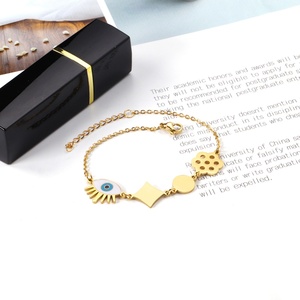 Pulsera de Acero Inoxidable con Ojo Turco de Oro 18k de Moda al por Mayor - Product Image 6