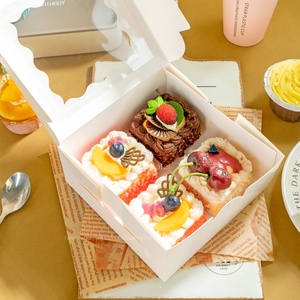Carry Flower White <span class=keywords><strong>10x10</strong></span> Strong Rectangle Tres Leches Miniatura Cajas de pastel individuales Diferentes tamaños Plegable - Product Image 3