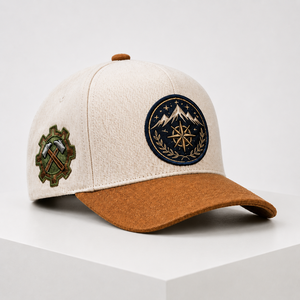 Wholesale Custom Embroidered Logo Unisex Cotton/Corduroy 5 Panel Curved Brim Bill Snapback Waterproof 2-Tone Baseball Caps Hat - Product Image 4