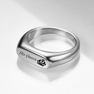 His Queen Crown <b>Ring</b> 6mm Gold Oval <b>Couple</b> Engagement Jewelry Unisex - Product Image 4