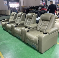 Wasabi Grüne Kinosessel-Sofas aus Echtem Leder, Kinosaal-Sofa, Kinosaal-Massagestuhl, Wohnzimmer-Sofa mit Liegefunktion