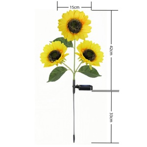 Lampes solaires en forme de tournesol pour extérieur, étanches, à piquer dans le jardin, pour la décoration de patio, pelouse, cour et allée - Product Image 4