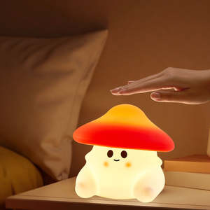 Luz Nocturna Infantil de Silicona con Forma de Hongo, Cálida, Táctil, de Dibujos Animados, para Dormitorio, Mini LED, Adorable, Venta al Por Mayor - Product Image 3