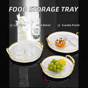 Contenedor Multifuncional Ecológico para Alimentos con Incrustaciones Doradas, Diseño Moderno y Lujoso, Organizador de Cocina para Refrigerios, Frutas y Té - Product Image 2