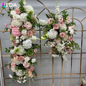 ของตกแต่งงานปาร์ตี้ LEDA ผลิตภัณฑ์ใหม่ ดอกไม้สีชมพูทำมือ แถวดอกกุหลาบสีขาว แถวดอกไฮเดรนเยียสีขาว สำหรับงานแต่งงาน - Product Image 3