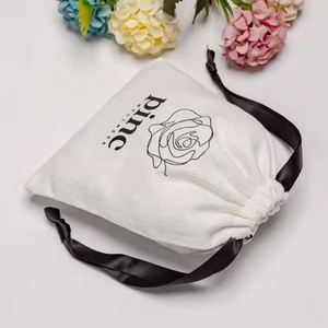 Custom Logo Printing Organic Small Cotton <b>Sunscreen</b> Cosmetic Packing Drawstring Bag Recycled Soild Gift Cotton Muslin Pouch - Product Image 1