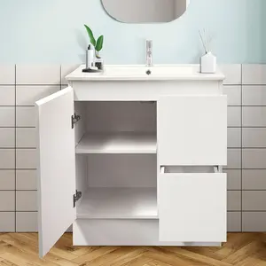 Espelho redondo LED de venda quente novo personalizado estilo Austrália para banheiro de mármore com pia única