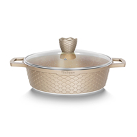 Casserole en céramique antiadhésive d'écailles de poisson en aluminium moulé sous pression batterie de cuisine composite pour un usage domestique Dubaï