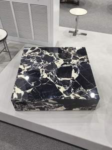 Table basse en marbre noir naturel Calacatta Bvlgari Table basse noire - Product Image 5