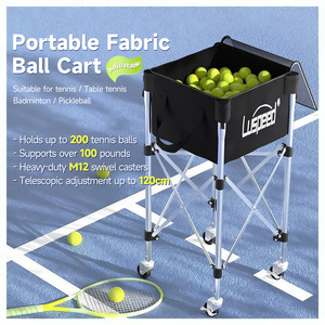 Nieuwe aluminium tennisbalwagen, opvouwbaar, grote capaciteit, opbergmand voor tennisballen, ophaalframe voor tennisbaan - Product Image 5