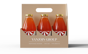 Tùy chỉnh 6 gói chai nước trái cây bao bì tàu sân bay trường hợp hộp sóng đầu hồi hộp bao bì với tay cầm - Product Image 2