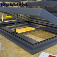Fenêtre de toit électrique à cadre fin en aluminium, à ouverture par le haut, monobloc soudé, avec moteur à chaîne silencieux, double vitrage trempé, pour la maison
