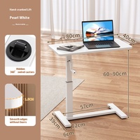 Bureau d'ordinateur pliable Zhishu à hauteur réglable pour la maison et le bureau, table de chevet mobile avec fonction de levage, idéal pour l'apprentissage et l'utilisation d'un ordinateur portable dans la chambre