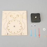 Jouets pour enfants - Horloge DIY - Pingouin en bois fait main pour les enfants de maternelle pour apprendre l'heure, petite science et technologie
