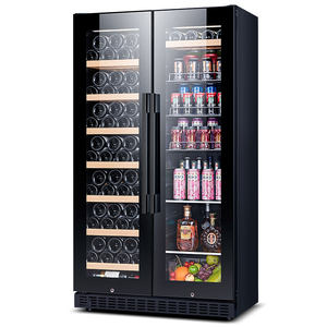 NE-426 300l Gabinete de vino independiente grande Zona doble 106 <span class=keywords><strong>botellas</strong></span> Construido en pared Bodega de vino para el hogar con estantes de madera - Product Image 4