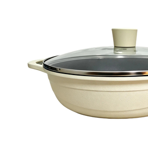 Poêle Wok Antiadhésive en Aluminium Pressé 28 cm, Motif Vague, Personnalisable avec Logo, Idéale pour la Préparation du Petit-Déjeuner à Domicile - Product Image 4