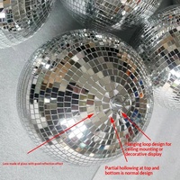 Boule disco en verre réfléchissant au laser, accessoire décoratif argenté pour bar