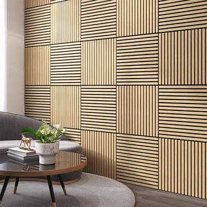 Panneaux acoustiques insonorisés 60*<span class=keywords><strong>60mm</strong></span> Panneaux muraux en <span class=keywords><strong>laine</strong></span> <span class=keywords><strong>de</strong></span> <span class=keywords><strong>bois</strong></span> fumée foncée naturelle Panneau acoustique à lattes en <span class=keywords><strong>bois</strong></span> - Product Image 2