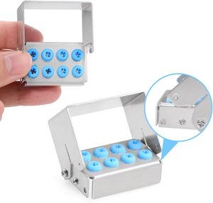 Boîte de rangement pour fraises dentaires à 8 trous en acier inoxydable, support de stérilisation pour autoclave - Product Image 1