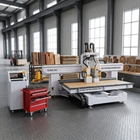 Centre d'usinage CNC intelligent à 4 axes pour le travail du bois, machine de fraisage et de sculpture de panneaux de portes de meubles avec changeur d'outils automatique (ATC)