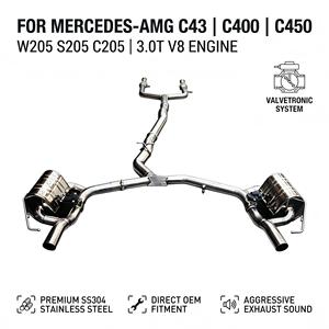 ระบบท่อไอเสียแบบ Catback พร้อมวาล์ว Vortex SS304 สำหรับ Mercedes-AMG C43 C400 C450 W205 S205 C205 3.0T V8 ปี 2016-2023 ชุดแต่งแบบติดตั้งได้โดยตรง - Product Image 1