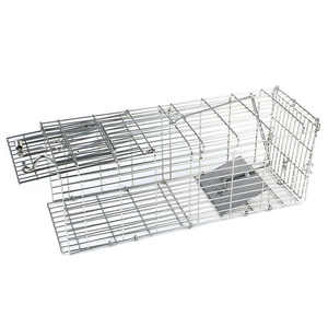 Piège à capture robuste pour écureuils sauvages, chats, <span class=keywords><strong>cage</strong></span> en métal pliable, forme carrée, pour la lutte antiparasitaire humaine, lapins errants - Product Image 2