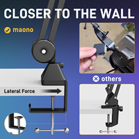 Support de microphone Maono BA37 robuste et réglable en métal avec pince de bureau améliorée pour podcasting, enregistrement, streaming et jeux