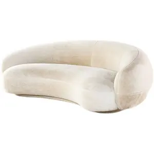 Europese Moderne Stof Fluwelen Lam Boucle Arc Vorm Woonkamer Sofa