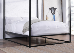 Cama de Metal Minimalista para Dormitorio de Hotel, Cama con Dosel de Hierro, Diseño de Cama King y Queen Size - Product Image 4