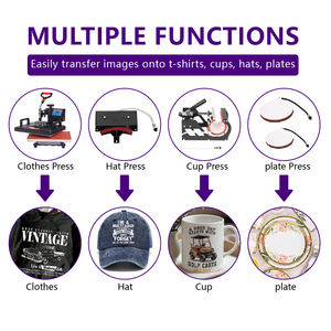 Hongcai nouvelle presse à chaud multifonction de qualité manuelle 6-en-1 29*38cm pour transfert d'impression de t-shirt tasse - Product Image 3