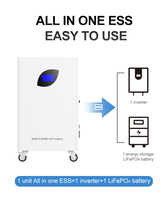 Yifei 2560Wh système de stockage d'énergie solaire tout-en-un 25.6V 2000W/4000W onduleur de crête batterie LiFePO4 intégrée empilable IP65 CAN